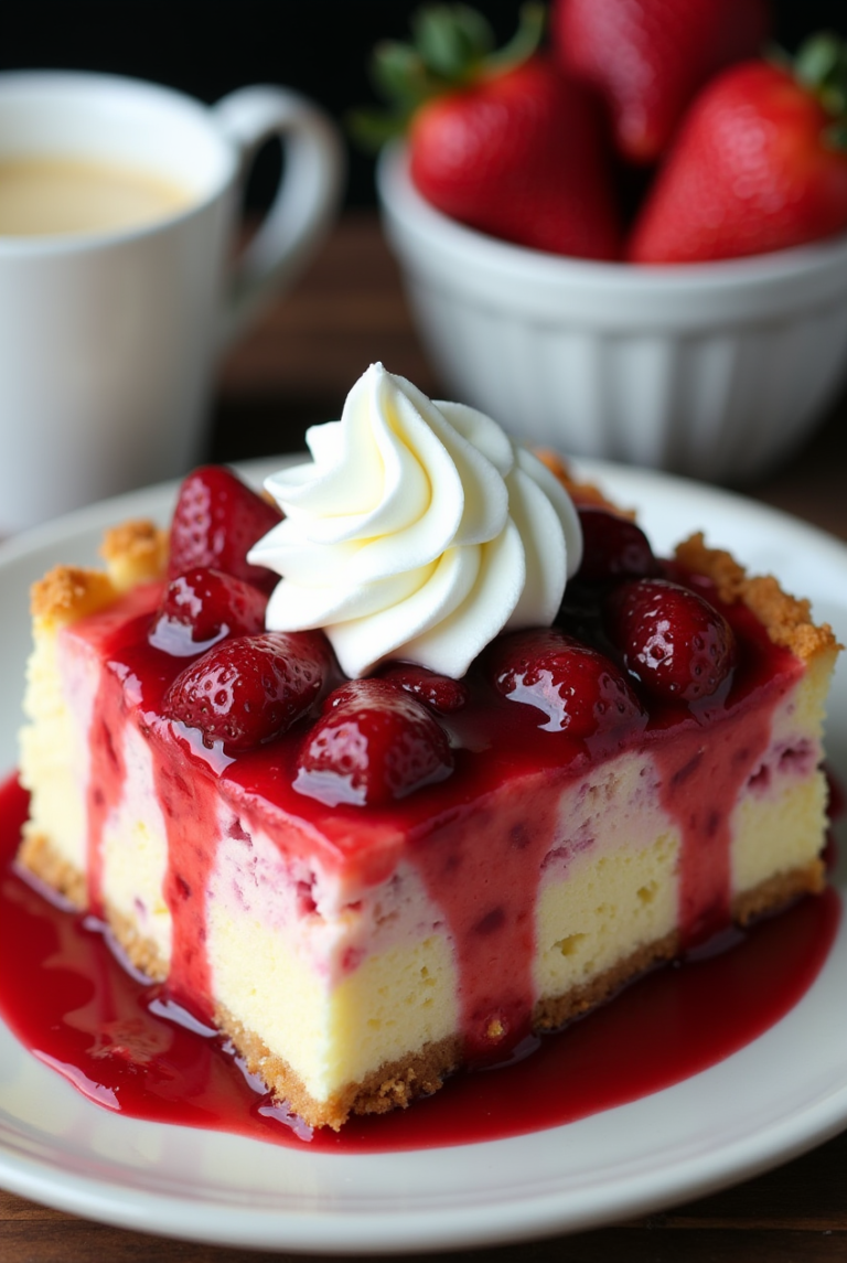 Strawberry Cheesecake Dump Cake, Easy 50m recipe
