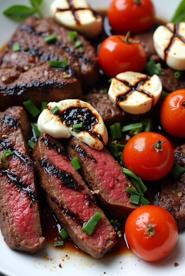 BALSAMIC GRILLED FLANK STEAK CAPRESE