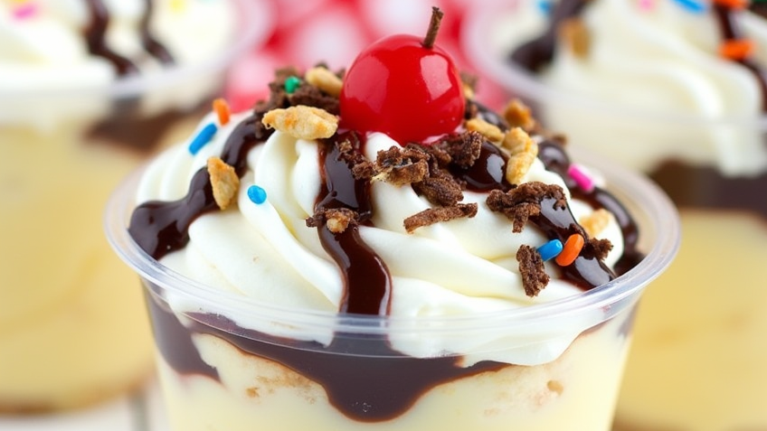 Banana Split Pudding Cups