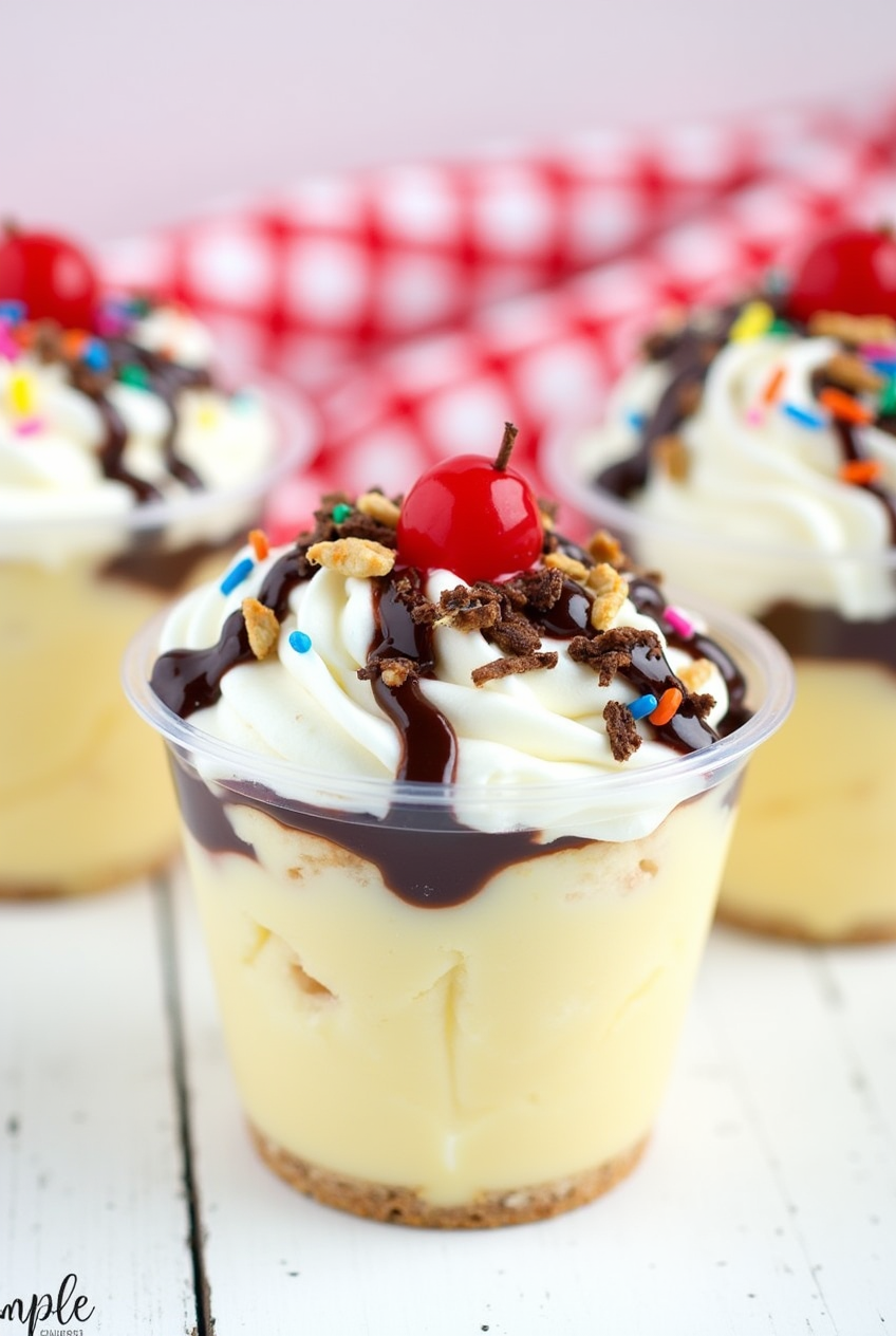 Banana Split Pudding Cups