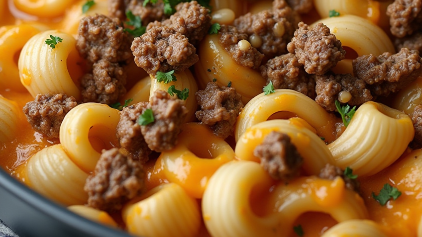 CREAMY BEEF AND SHELLS