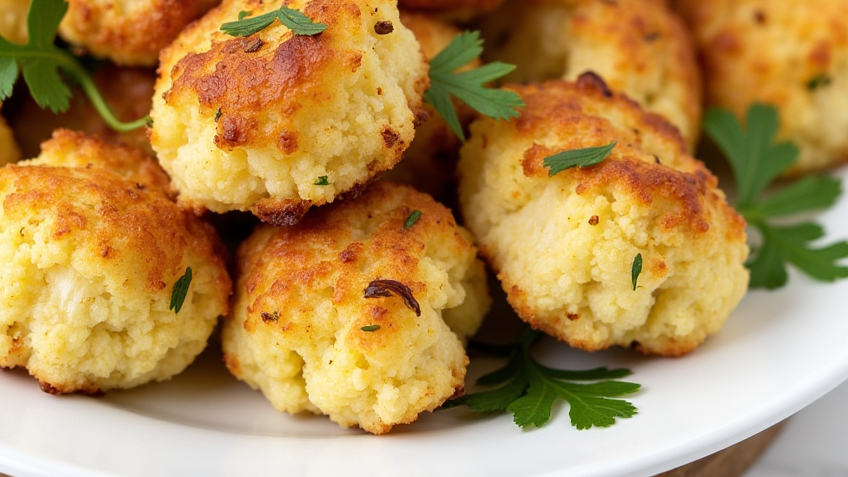 Cauliflower Tots with Cottage Cheese