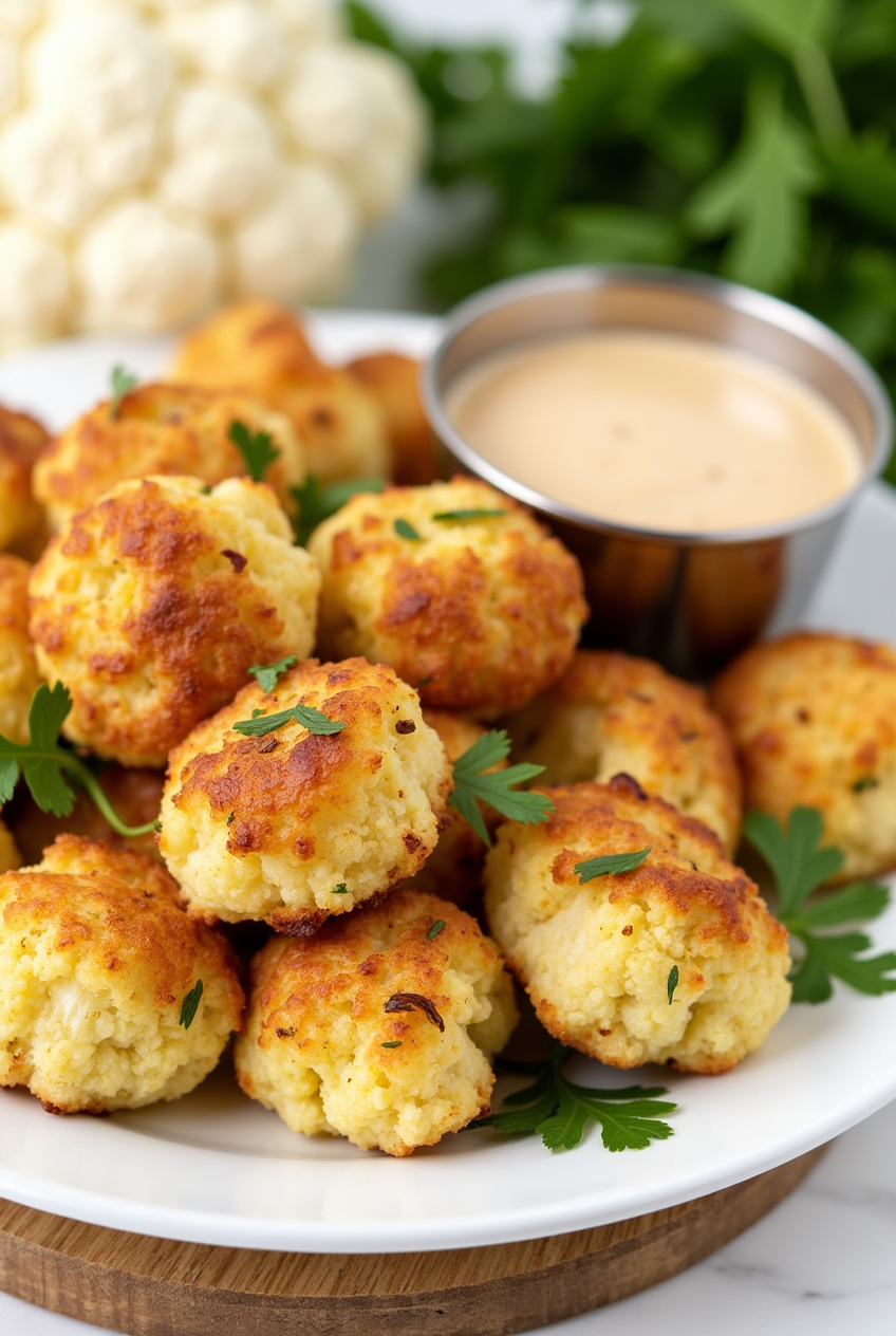 Cauliflower Tots with Cottage Cheese