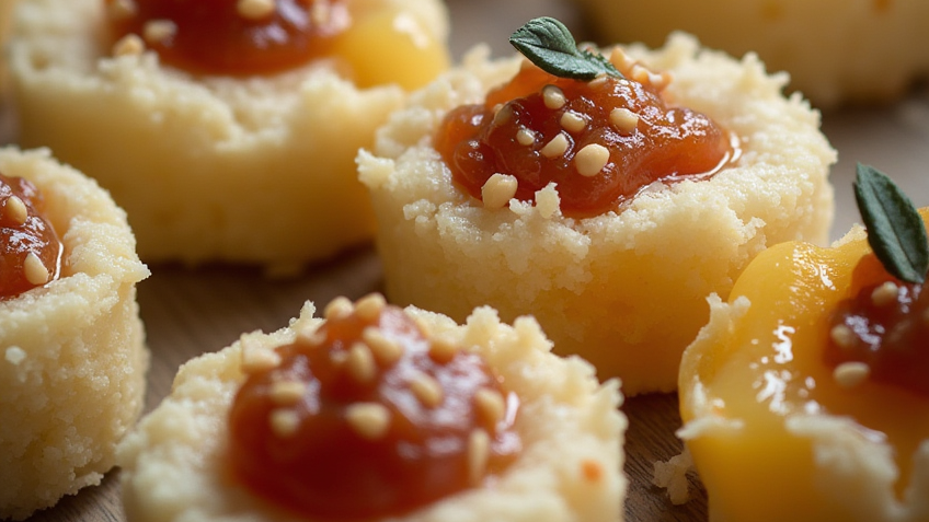 Cheesy Thumbprint Appetizers with Hot Pepper Jelly