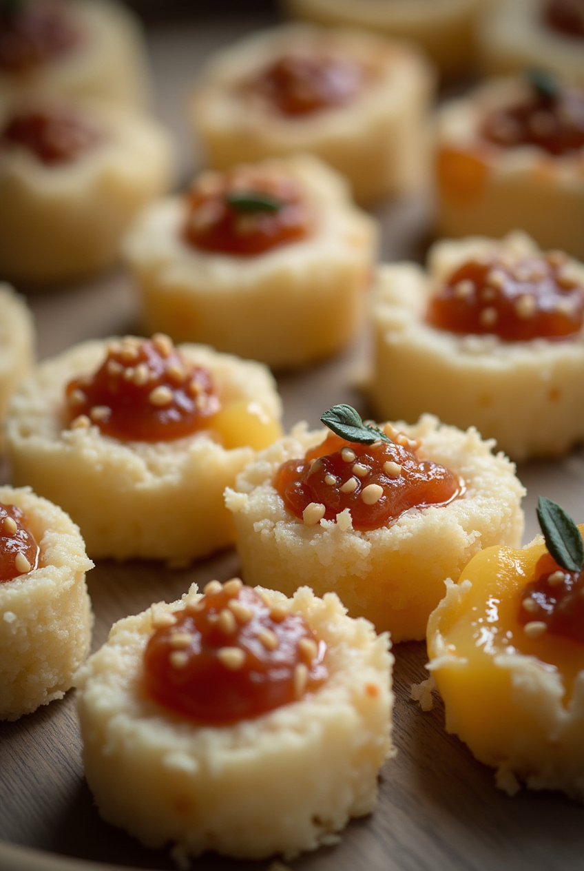 Cheesy Thumbprint Appetizers with Hot Pepper Jelly