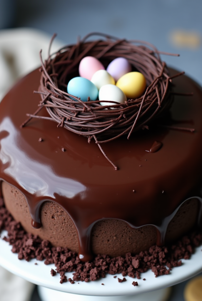 Chocolate Easter Egg Nest Cake