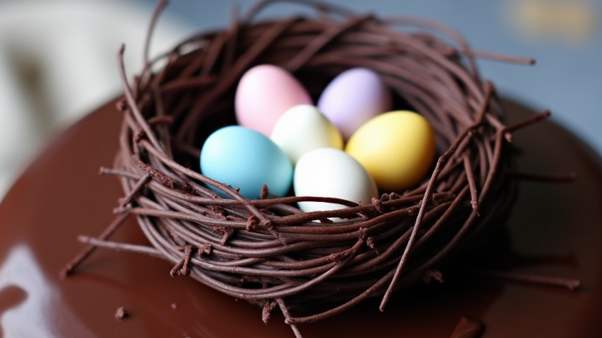 Chocolate Easter Egg Nest Cake