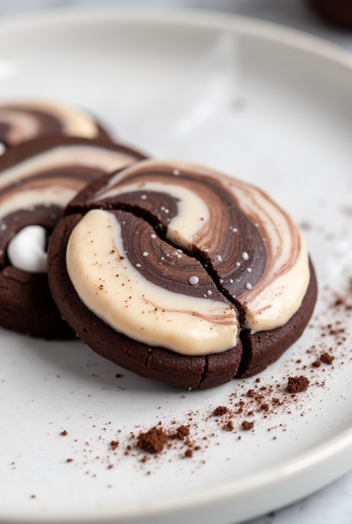 Chocolate Marshmallow Swirl Cookies