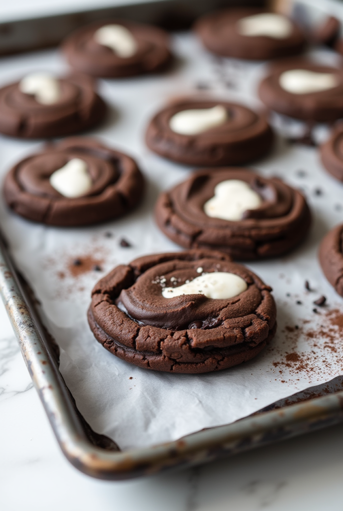 Chocolate Marshmallow Swirl Cookies