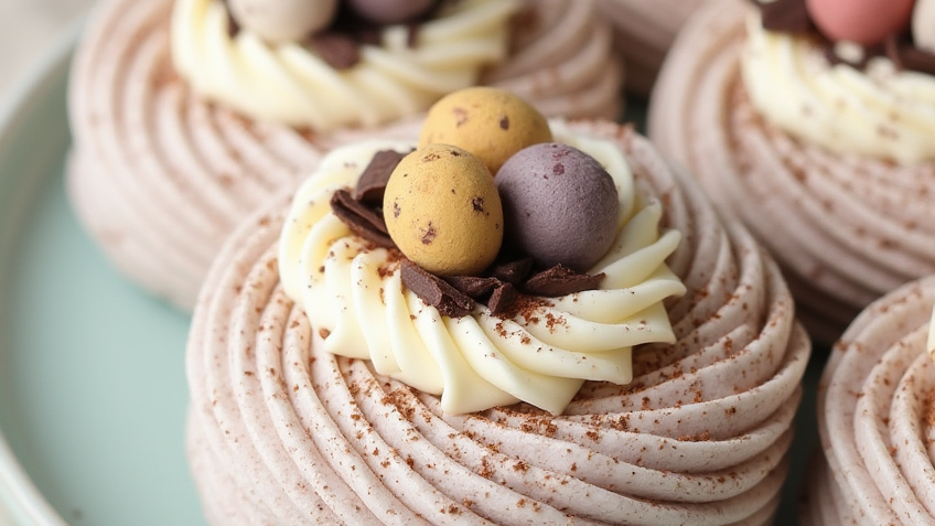Chocolate Meringue Easter Nests