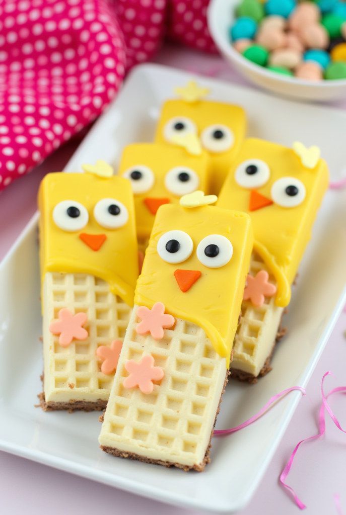 Easter Chick Dipped Wafer Cookies