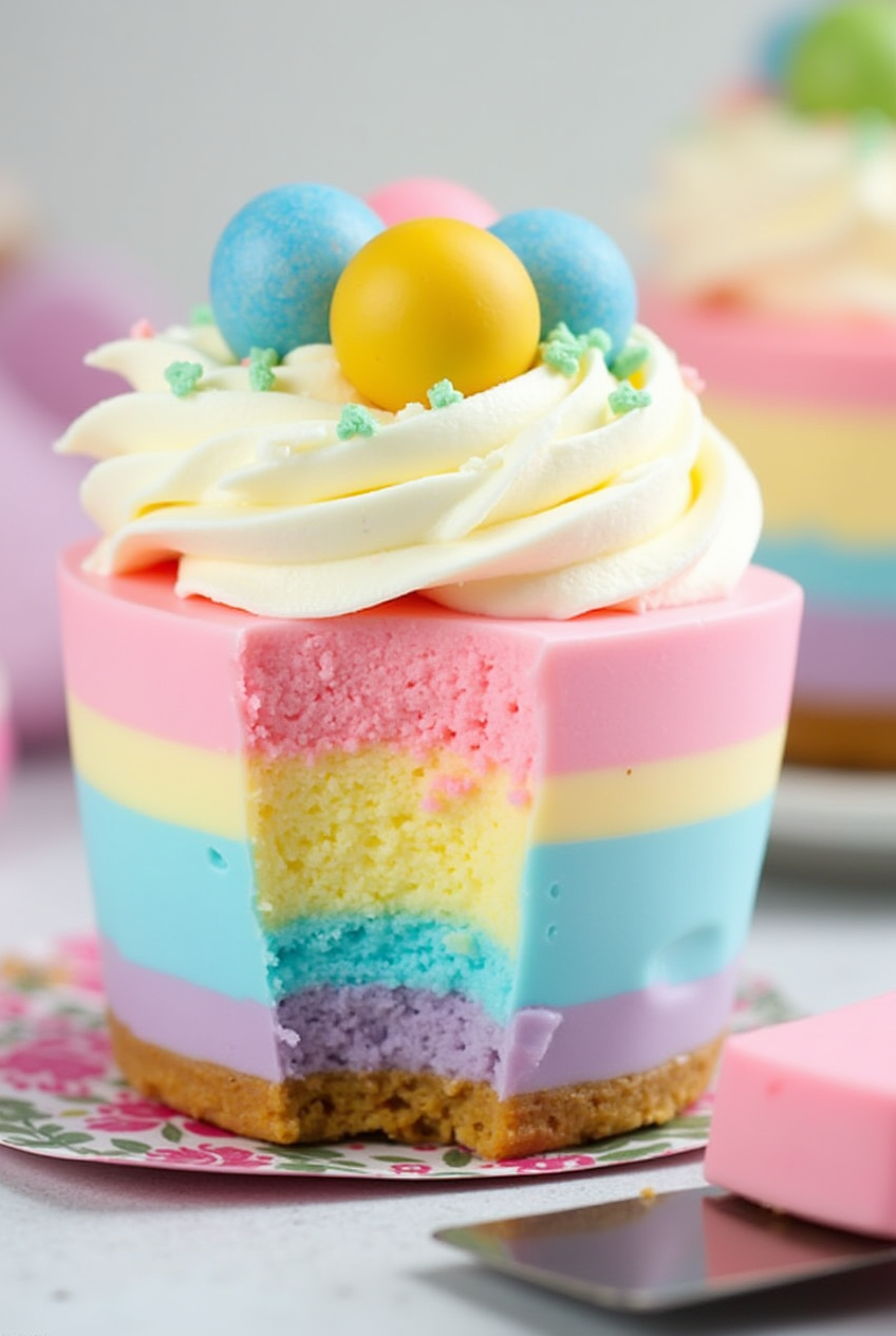 Easter No-Bake Mini Cheesecakes