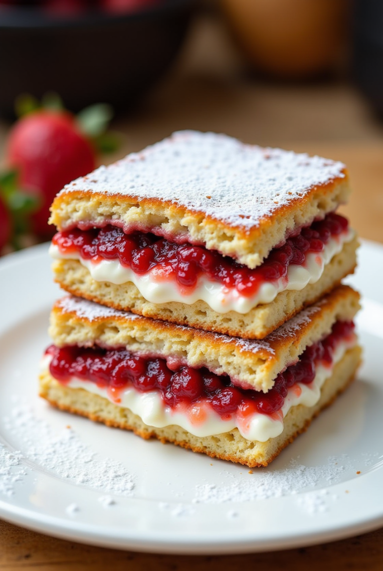 Fried Strawberry Cheesecake Sandwiches