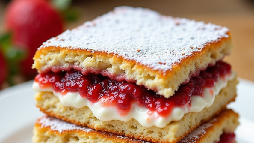 Fried Strawberry Cheesecake Sandwiches