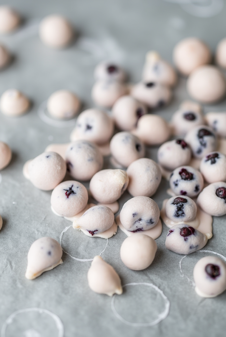 Frozen Yogurt Covered Blueberries