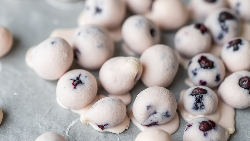 Frozen Yogurt Covered Blueberries