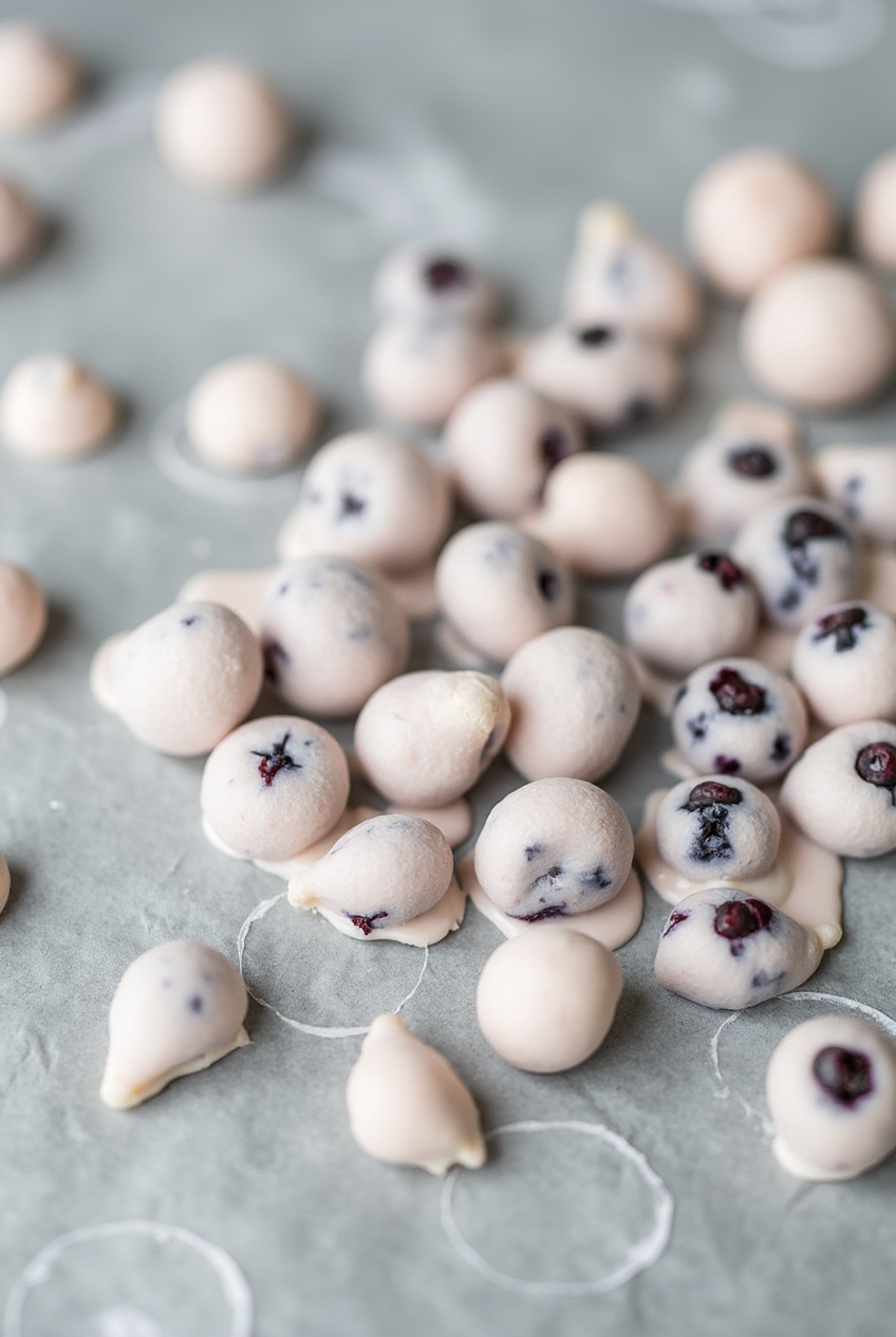 Frozen Yogurt Covered Blueberries