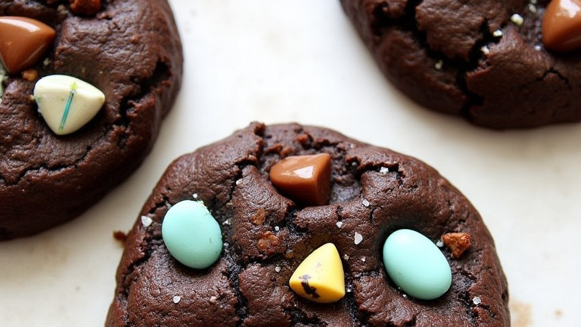 Fudgey Mini Egg Brownie Cookies