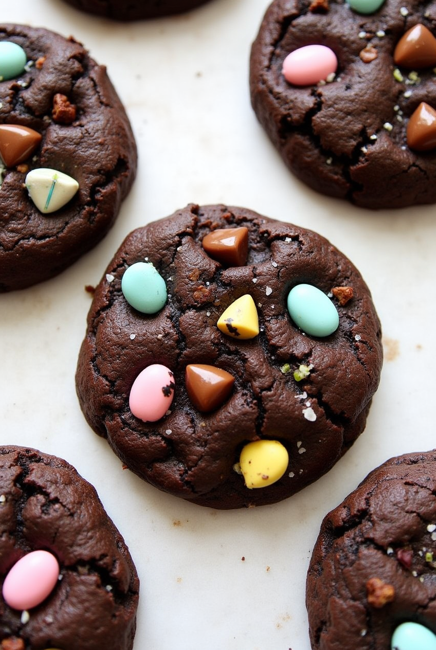 Fudgey Mini Egg Brownie Cookies