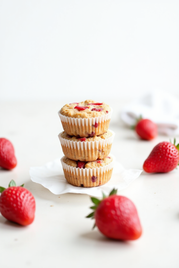 Healthy Strawberry Banana Yogurt Muffins-
