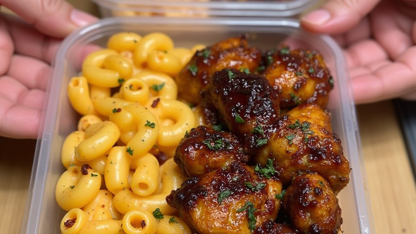 High Protein Honey Garlic Butter Chicken Mac n Cheese