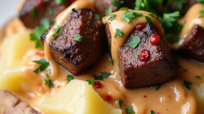 Loaded Baked Potato with Steak Bites