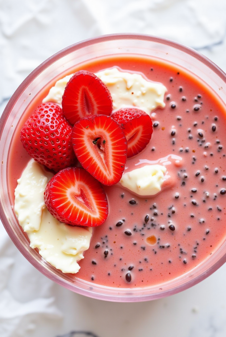 Strawberry Cheesecake Chia Seed Pudding