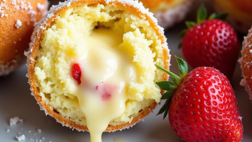 Strawberry Cheesecake Donut Holes