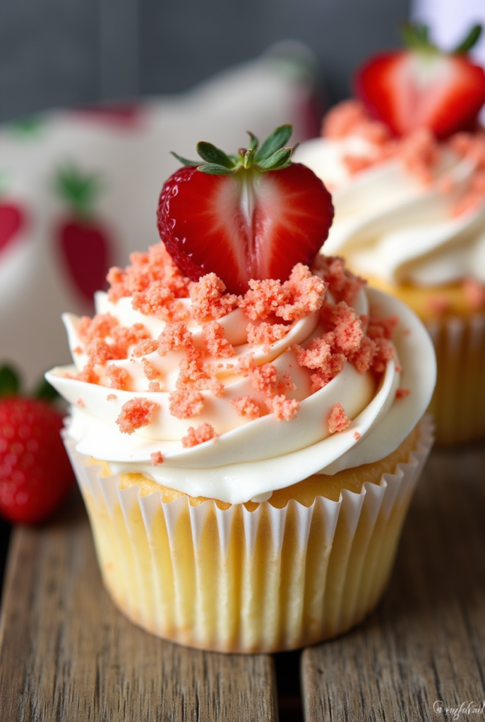 Strawberry Crunch Cupcakes