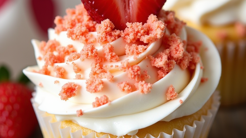 Strawberry Crunch Cupcakes