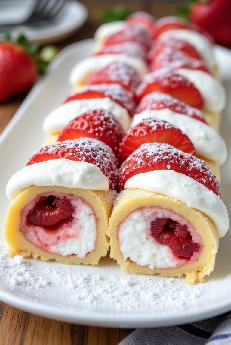 Strawberry Shortcake Cheesecake Rolls