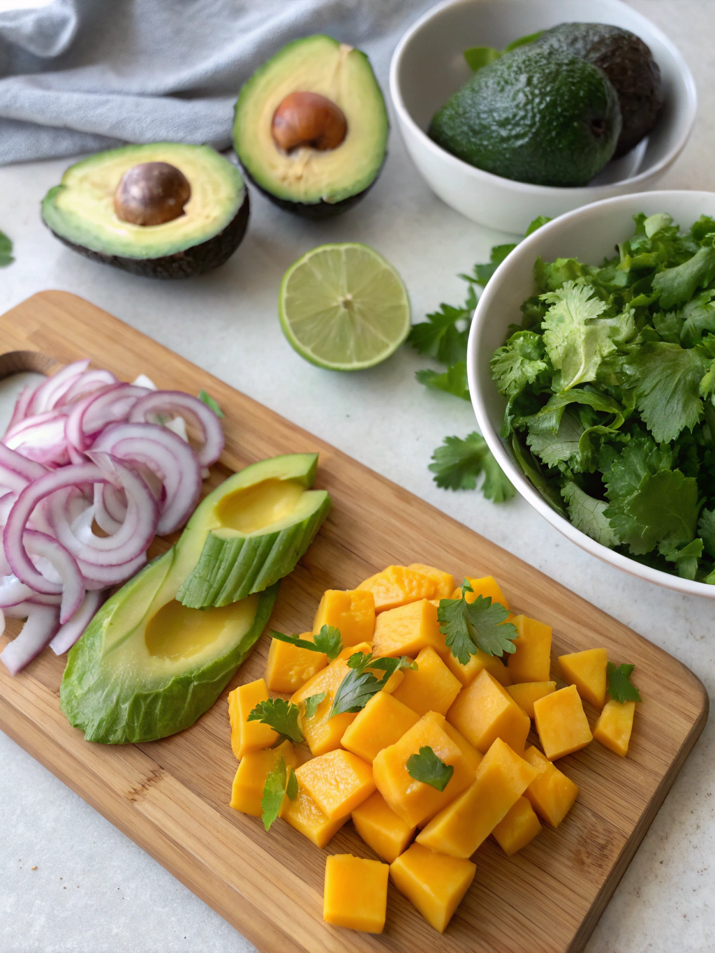 Avocado Mango Salad Ingredients