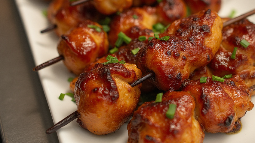 BBQ CHICKEN BACON PINEAPPLE KABOBS
