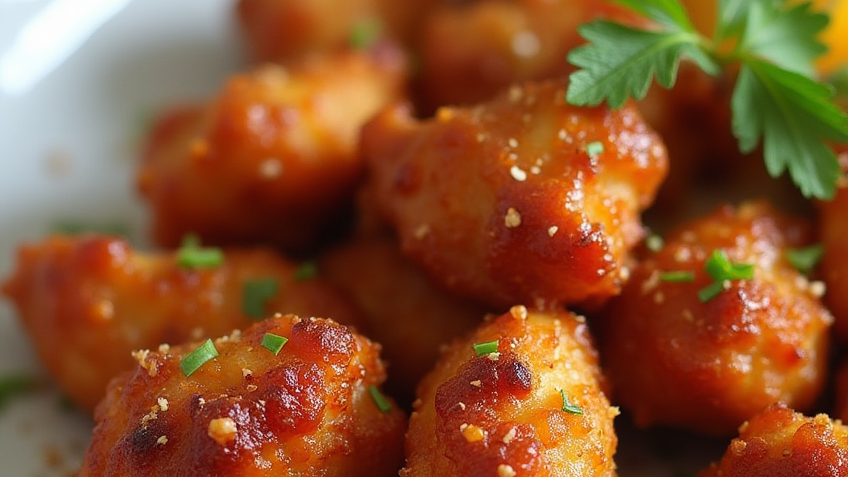 Baked Honey BBQ Popcorn Chicken