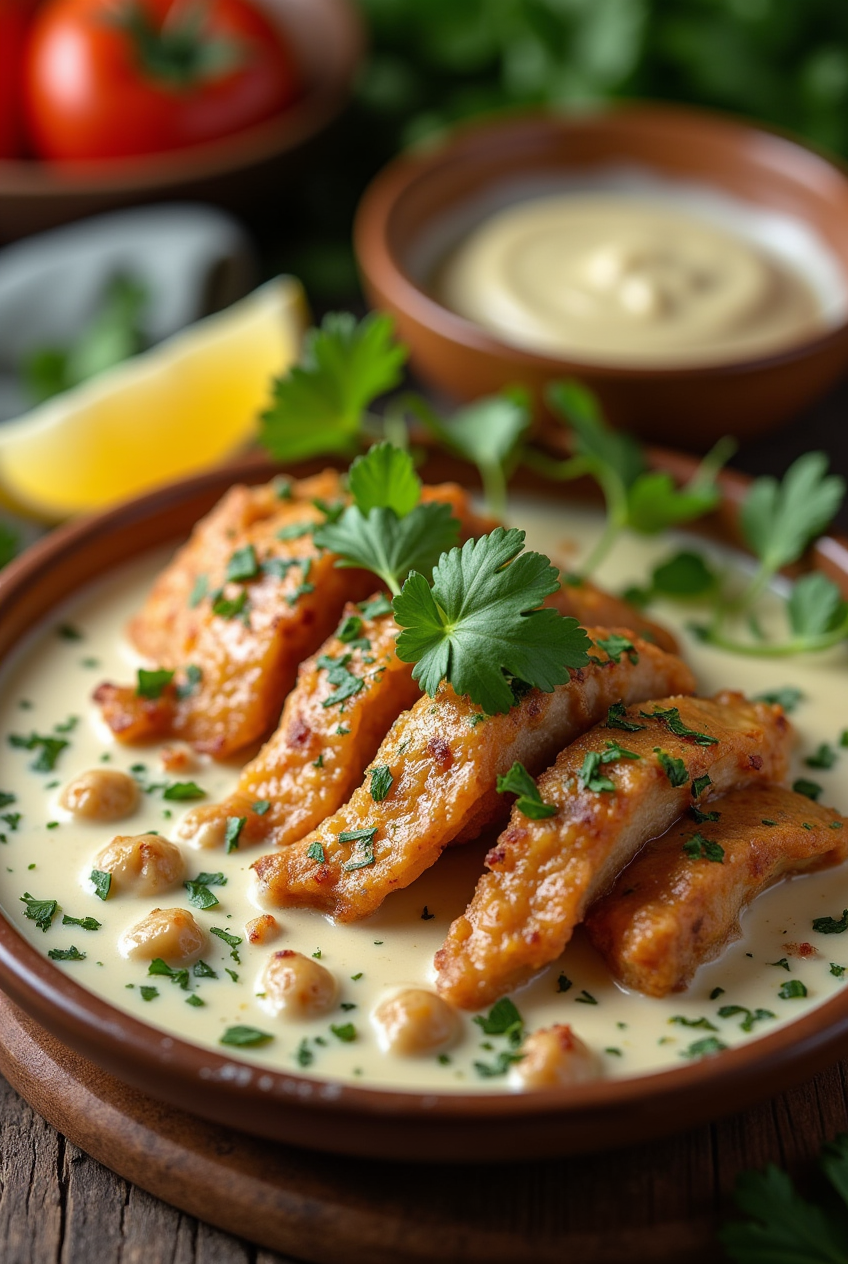 Chicken Shawarma Creamy Garlic Sauce