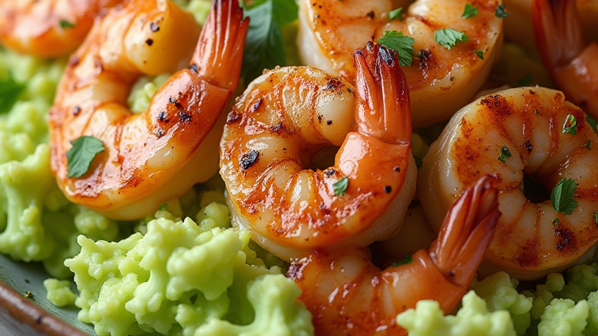 Creamy Grilled Shrimp Avocado Bowl