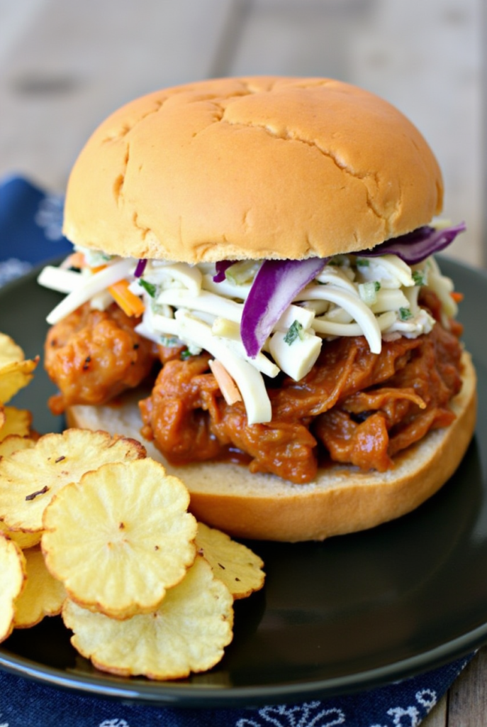 Crock Pot Hawaiian Chicken Sandwiches-