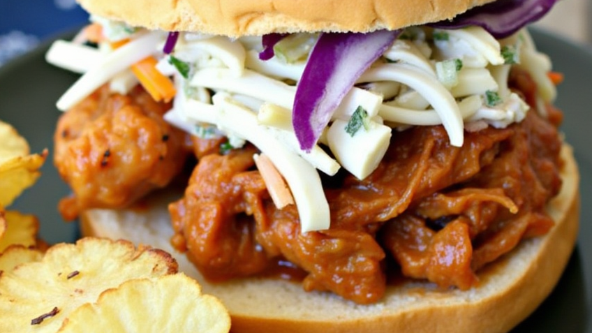 Crock Pot Hawaiian Chicken Sandwiches-