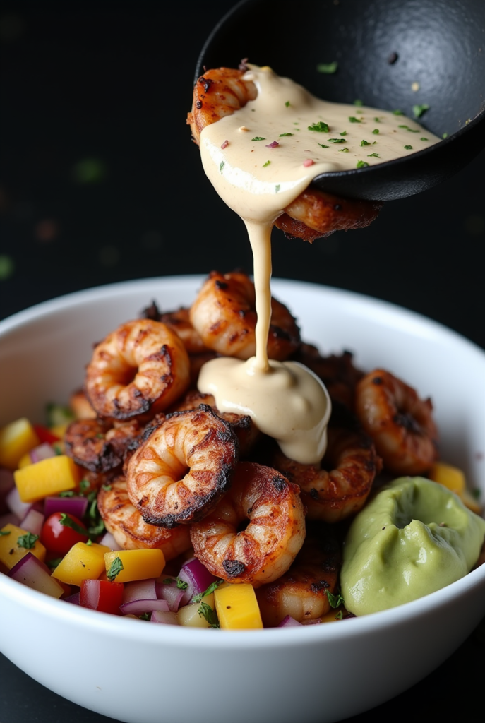 Grilled Shrimp Bowl with Avocado-