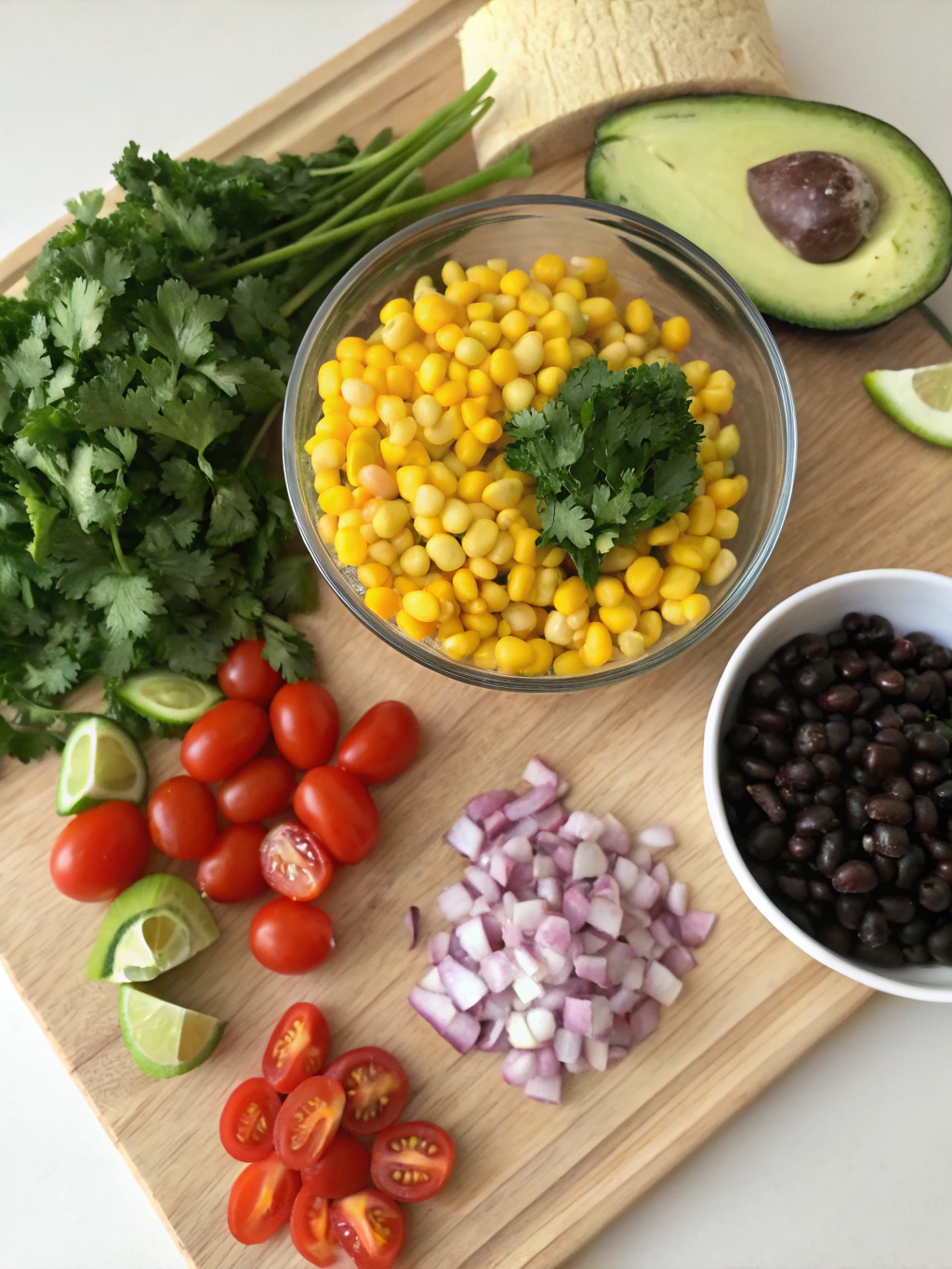 Healthy Corn Black Bean Salad ingredients
