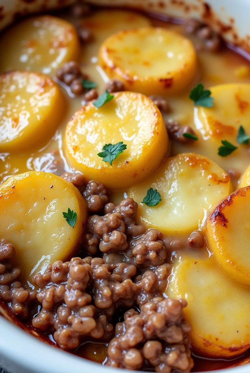 Hobo Casserole with Ground Beef & Potatoes