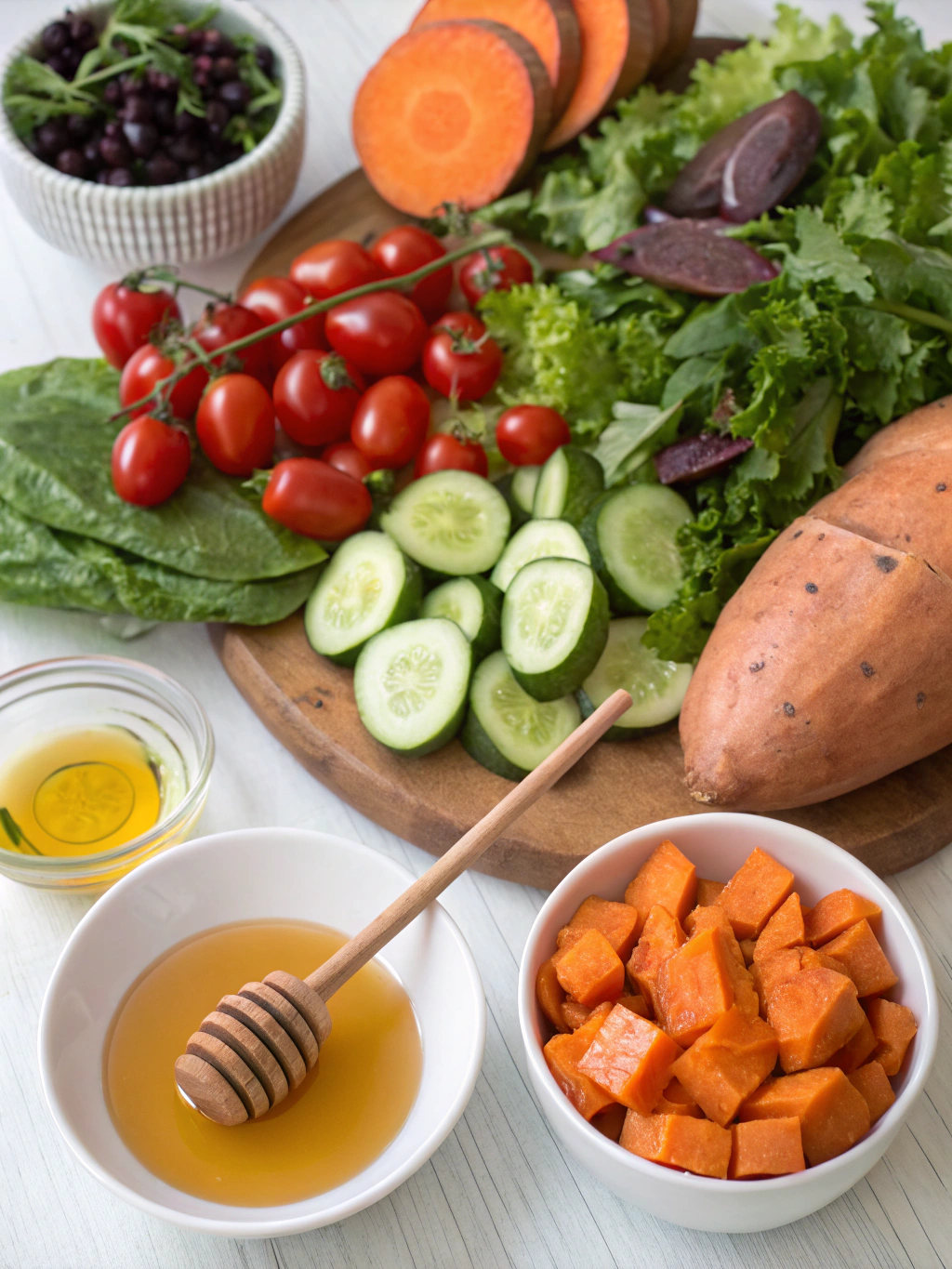 Honey Sweet Potato Summer Salad ingredients