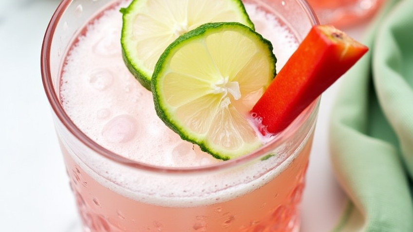Rhubarb Gin & Tonic Cocktail