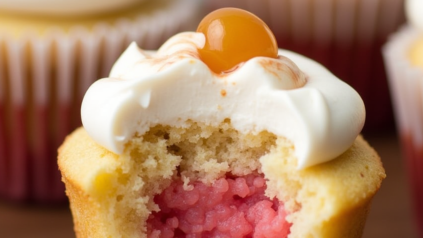 Rhubarb Honey Cupcakes