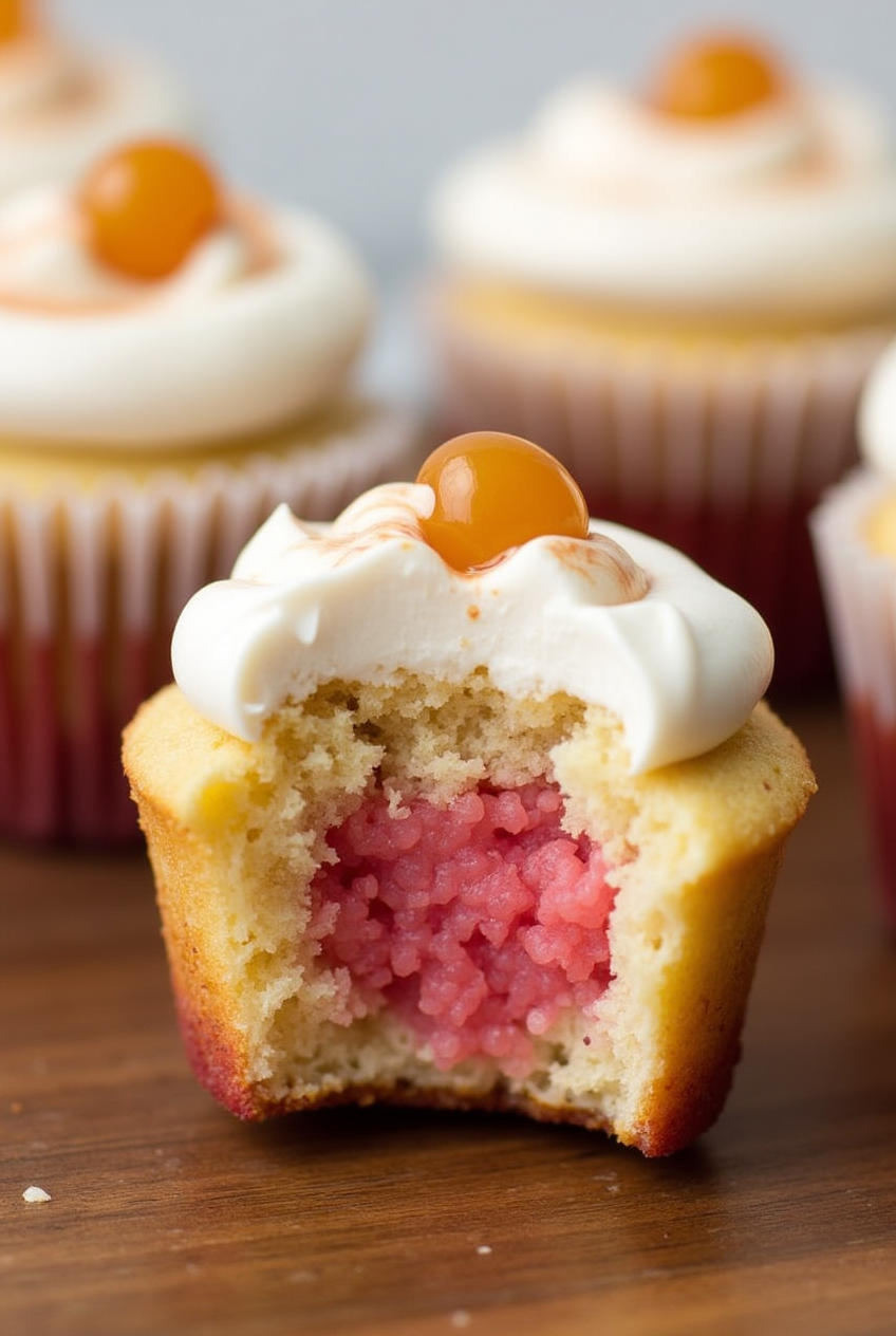 Rhubarb Honey Cupcakes