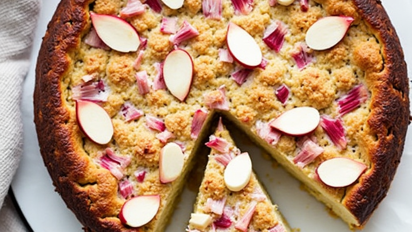 Rhubarb and Almond Cake