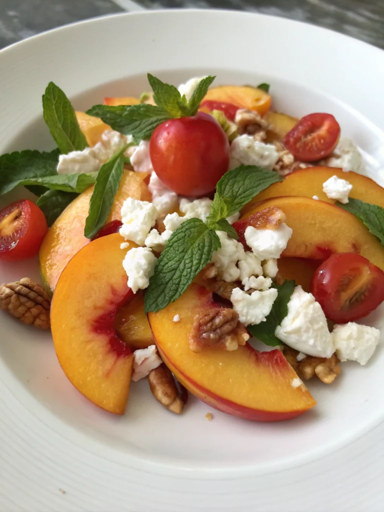 Simple Peach Feta Salad