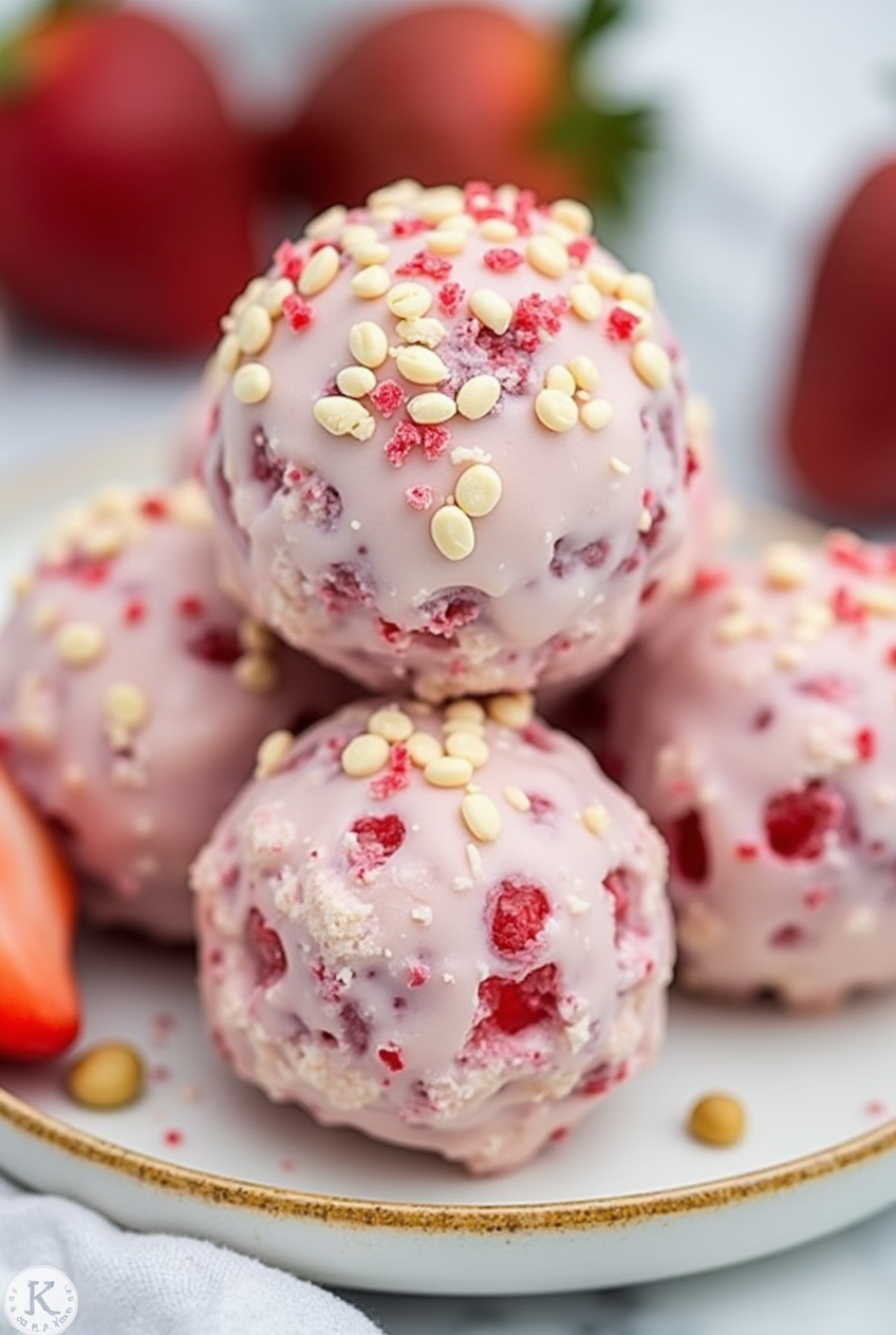Strawberry Cheesecake Protein Balls