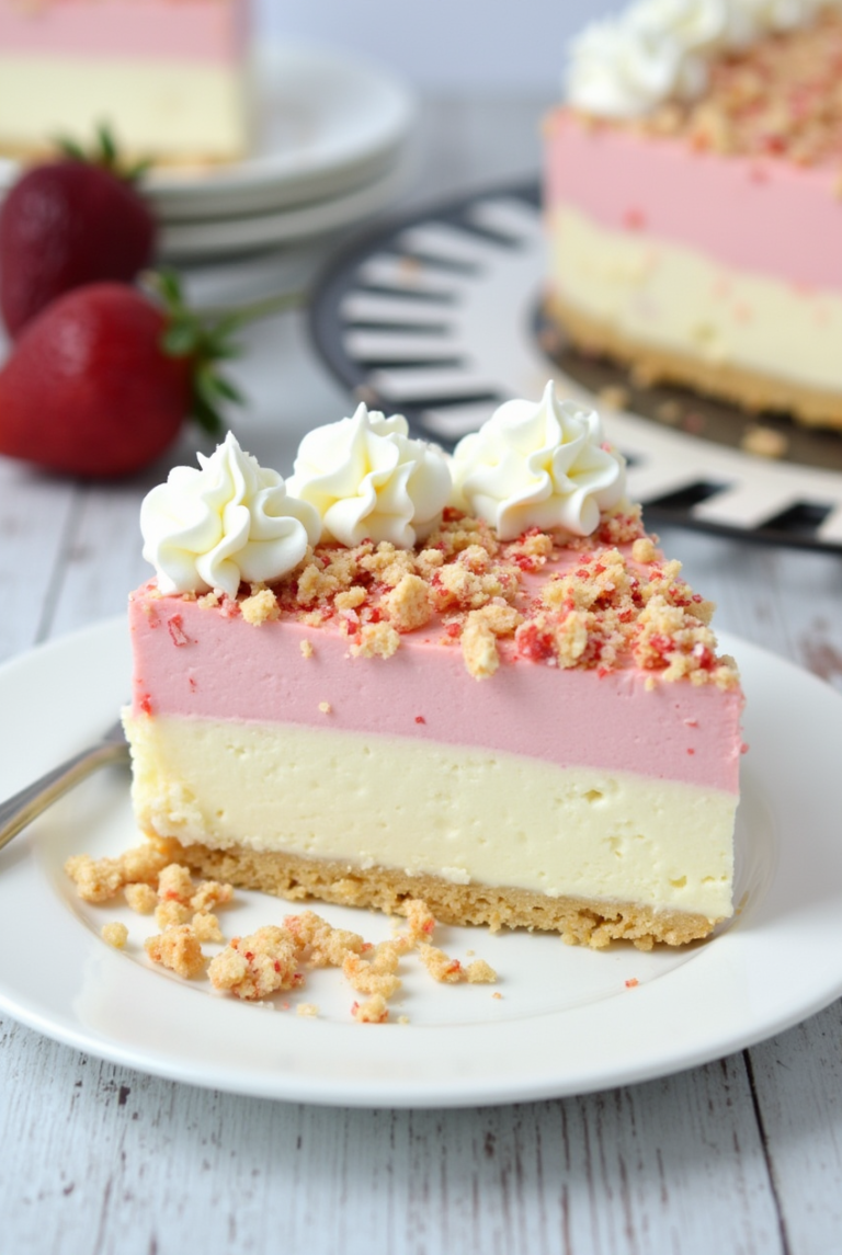 Strawberry Crunch Cheesecake Recipe-