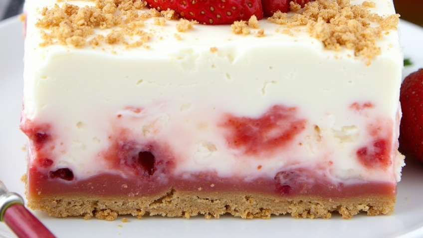 Strawberry Rhubarb Pudding Dessert-